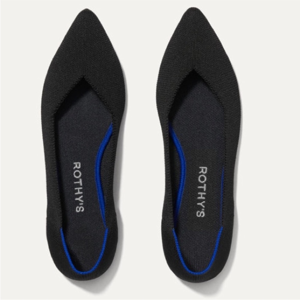 NEW Rothy’s Black The Point Flats